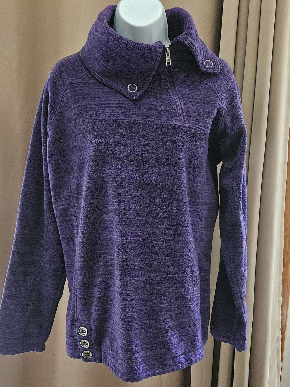 Avalanche Women's Cowl Neck Fleece Pullover Sweater Purple